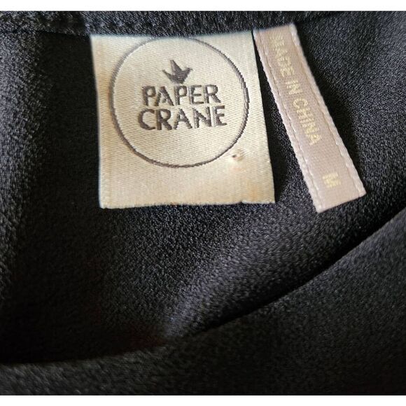 T8  Paper Crane Black Sleeveless Blouse with Back Zipper - Picture 2 of 10